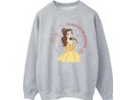 Disney - Felpa Da Donna "La Bella E La Bestia - Preferirei Leggere"" BI10444 (M) (Grau)"