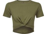 Tridri - Top Corto Ritorto Per Donna RW9216 (40 It) (Olive)