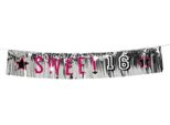 Boland - Bandiera "Sweet 16"" SG28430 (Taglia Unica) (Argento/Nero/Rosa)"