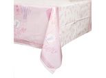 Unique Party - Rettangolare - Tovaglia Per Feste, Plastica, Baby Shower SG29440 (Taglia Unica) (Rosa/Bianco)