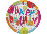 Unique Party - Piatto Party "Jamboree"", Happy Birthday 8-Pack - Carta SG29502 (Taglia Unica) (Colorato)"