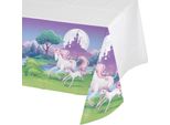 Creative Converting - Con Bordo - Tovaglia Per Festa "Unicorn Fantasy"", Plastica SG28670 (Taglia Unica) (Bianco/Viola/Verde)"