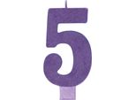 Amscan - Glitter - Candela, 5° Compleanno - Cera SG29687 (Taglia Unica) (Viola)