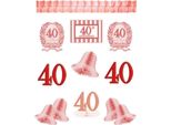 Amscan - Set Di Decorazioni, 40° Anniversario SG30355 (Taglia Unica) (Rosa/Rosso)
