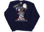 Tom And Jerry - Felpa "Christmas Fair Isle"" Per Donna BI11784 (L) (Marineblau)"