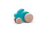 Bajo Piccolo Coniglio Di Legno Blu Per Mano
