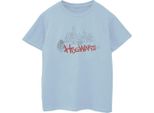 Harry Potter - Maglietta "Hogwarts"" Per Bambina BI21823 (152-158) (Azzurro)"
