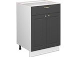Vicco Mobiletto Base Per Cucina Fame-Line, 60 Cm Con Cassetto, Senza Piano Di Lavoro, Antracite-Oro/Bianco