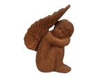Clayre & Eef Figurina Decorativa Angelo 15 Cm In Poliresina Marrone