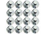 16X Dadi Ruota Aperta Dadi M12X1,5 Con Collare Conico SW19 Nero Argento