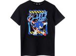 Sonic The Hedgehog - "Let's Go!"" Maglietta Da Ragazzo A Maniche Corte NS7518 (146-152) (Nero)"