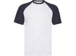 Fruit Of The Loom - Maglietta Da Uomo/Donna Unisex - Baseball PC5796 (Xxl) (Bianco/Blu)