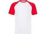 Fruit Of The Loom - Maglietta Per Bambini/Donne Unisex - Baseball PC5796 (Xxl) (Weiß/Rot)