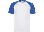 Fruit Of The Loom - Maglietta Da Uomo/Donna Unisex - Baseball PC5796 (Xxl) (Bianco/Blu Reale)