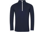 Awdis Cool - Top In Felpa Con Mezza Zip Da Uomo PC5969 (Xl) (Blu Scuro/Bianco Artico)