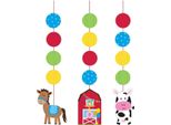 Creative Party - Animali Della Fattoria - Decorazione Da Appendere 3-Pack SG28553 (Taglia Unica) (Colorato)