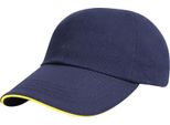 Result - Cappello Da Baseball Con Visiera A Sandwich Per Uomo PC6558 (Taglia Unica) (Navy/Yellow)