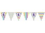 Creative Party - Pennant - Bandiera, Carta, 6 Compleanni SG28034 (Taglia Unica) (Colorato)