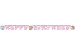 Principessa Disney - Bandiera "Glamour"", Buon Compleanno - Cartone SG29908 (Taglia Unica) (Rosa)"