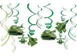 Amscan - Motivo Mimetico - Decorazione Da Appendere Confezione Da 12 Pezzi - Foglio, Cartone SG31718 (Taglia Unica) (Verde)
