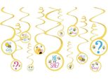 Amscan - Decorazione Da Appendere "Che Cosa Sarà?"", Rivelazione Di Genere 12-Pack - Foil, Cartone SG30573 (Taglia Unica) (Giallo/Bianco)"