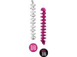Boland - Girevole - Decorazione Da Appendere "Sweet 16"" Confezione Da 2 Pezzi - Alluminio, Cartone SG31942 (Taglia Unica) (Rosa/Argento/Nero)"
