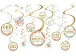 Amscan - Boho - Decorazione Da Appendere, Compleanno Confezione Da 12 Pezzi - Scatola Di Cartone SG30713 (Taglia Unica) (Colorato)