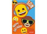 Emoji - Biglietto Di Compleanno "Figlio"" - Cartoncino SG32026 (Taglia Unica) (Arancione/Giallo/Blu)"