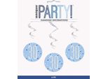 Unique Party - Prismatica - Decorazione Da Appendere, 30° Compleanno - Confezione Da 6 Pezzi - Stagnola, Cartone SG30722 (Taglia Unica) (Blu/Argento)