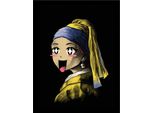 Vincent Trinidad - Poster Incorniciato "Kawaii Con L'orecchino Di Perla"" PM8282 (40 Cm X 30 Cm) (Multicolore)"