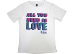Maglietta The Beatles - "All You Need Is Love"" Da Donna RO10320 (L) (Bianco)"
