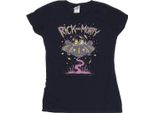 Rick And Morty - Maglietta Da Donna BI37990 (Xl) (Blu Navy)