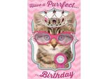 Biglietto D'auguri "Have A Purrfect"", Compleanno - Cartoncino SG32950 (Taglia Unica) (Colorato)"