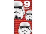 Star Wars - Biglietto D'auguri, 9° Compleanno - Cartoncino SG33674 (Taglia Unica) (Rosso/Bianco/Nero)