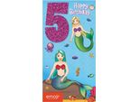 Emoji - Sirena - Biglietto Di Auguri, 5° Compleanno - Cartoncino SG33657 (Taglia Unica) (Colorato)