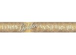 Amscan - Design Olografico - Bandiera Anniversario Nozze D'oro - Foil SG27862 (Taglia Unica) (Oro)
