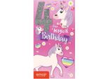 Emoji - Unicorno - Biglietto Di Auguri "Have A Fabulous"", 4° Compleanno - Cartoncino SG33495 (Taglia Unica) (Colorato)"