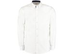 Kustom Kit - Camicia "Premium"" Da Uomo A Maniche Lunghe PC6314 (M) (Bianco/Blu Navy)"