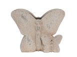 Vaso Da Fiori Clayre & Eef Butterfly 24X10X19 Cm Pietra Beige