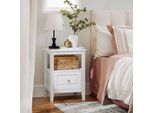 Sobuy Comodino Box Spring Comodino Stretto Tavolino Da Divano Tavolino Da Telefono Comodino Cassettiera Bianco Wd Circa 45X60X35Cm FBT131-W