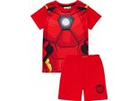 Iron Man - Pigiama Con Pantaloncini Da Bambino NS7335 (128) (Rosso)