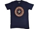Capitan America - Maglietta Ricamata Per Uomo/Donna Unisex RO10204 (Xl) (Blu Navy)