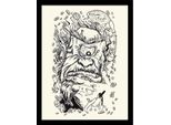 Piya Wannachaiwong - Poster Incorniciato "Hitotsume Nyudo"" PM8031 (30 Cm X 40 Cm) (Bianco/Nero)"