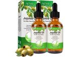 Olio Di Jojoba Per Capelli Olio Per La Pelle Olio Per Il Massaggio Cura Della Pelle Spremuto A Freddo Biologico Vegano, 2X 60Ml