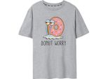 Spongebob Squarepants - Maglietta "Donut Worry"" Da Donna NS7832 (M) (Grigio Screziato)"