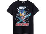 Sonic The Hedgehog - Maglietta "Buon Natale"" Per Ragazzi NS7589 (146-152) (Nero)"