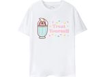 Pusheen - Maglietta "Treat Yourself"" Da Donna NS7795 (L) (Bianco)"