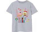 Spongebob Squarepants - Maglietta "Make It Merry"" Per Ragazzi - Design Natalizio NS7732 (140) (Grigio Screziato)"