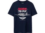 Top Gun: Maverick - Maglietta "Born To Fly"" Da Uomo NS7712 (L) (Blu)"