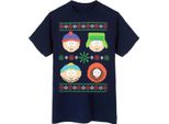 South Park - Maglietta Da Uomo - Disegno Natalizio NS7885 (S) (Blu Navy)